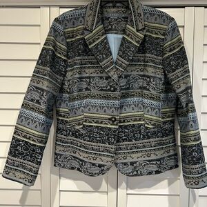 🌺 Size 16 Koret Blue & Green Patterned Blazer